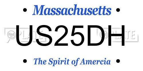 US25DH Massachusetts License Plate