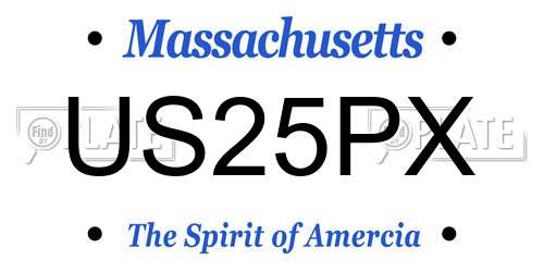 US25PX Massachusetts License Plate
