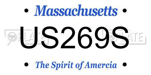 US269S Massachusetts License Plate