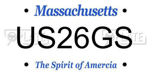 US26GS Massachusetts License Plate