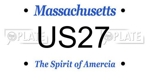 US27 Massachusetts License Plate