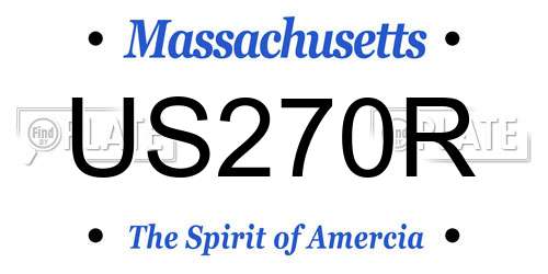 US270R Massachusetts License Plate