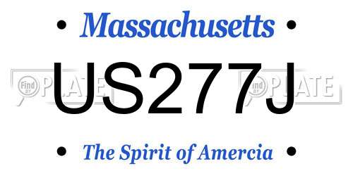 US277J Massachusetts License Plate