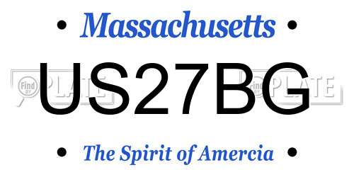 US27BG Massachusetts License Plate