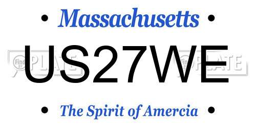 US27WE Massachusetts License Plate