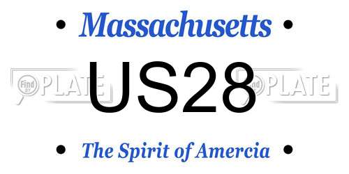 US28 Massachusetts License Plate