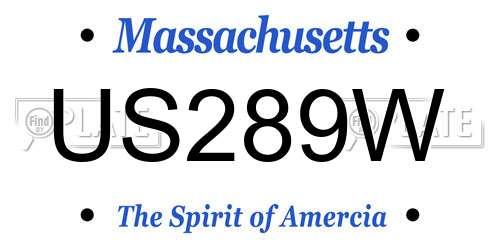 US289W Massachusetts License Plate