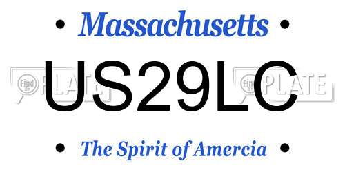 US29LC Massachusetts License Plate