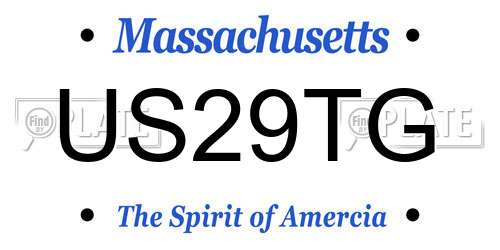 US29TG Massachusetts License Plate