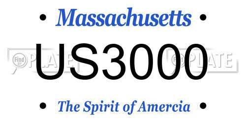 US3000 Massachusetts License Plate
