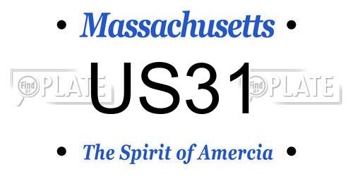 US31 Massachusetts License Plate