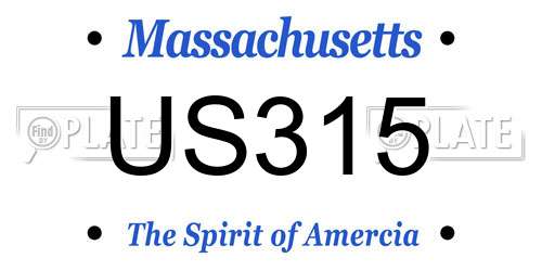 US315 Massachusetts License Plate