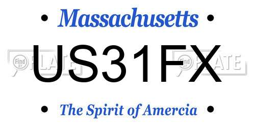 US31FX Massachusetts License Plate