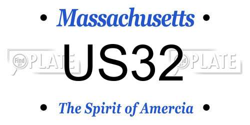 US32 Massachusetts License Plate