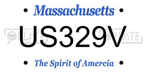 US329V Massachusetts License Plate