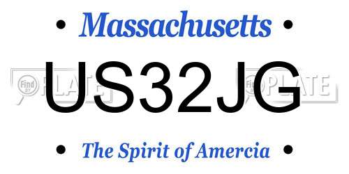 US32JG Massachusetts License Plate
