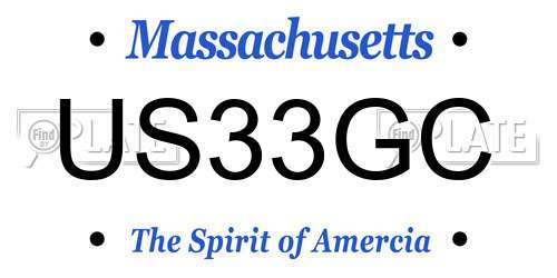 US33GC Massachusetts License Plate