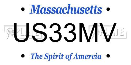 US33MV Massachusetts License Plate
