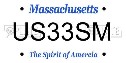 US33SM Massachusetts License Plate