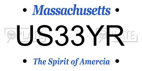 US33YR Massachusetts License Plate
