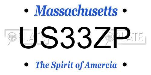 US33ZP Massachusetts License Plate
