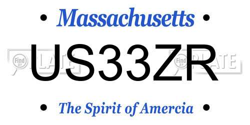 US33ZR Massachusetts License Plate