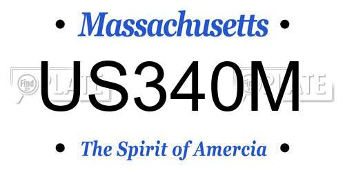 US340M Massachusetts License Plate