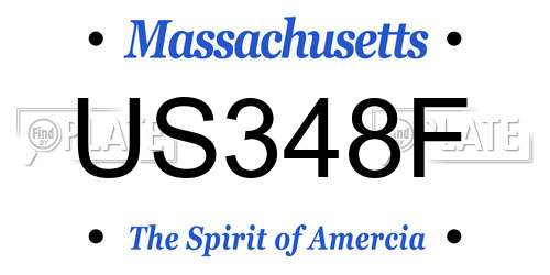 US348F Massachusetts License Plate
