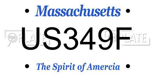 US349F Massachusetts License Plate
