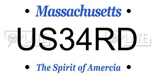 US34RD Massachusetts License Plate