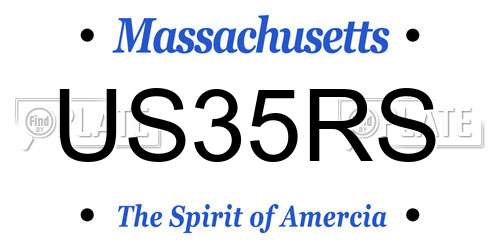 US35RS Massachusetts License Plate