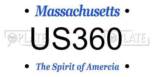 US360 Massachusetts License Plate