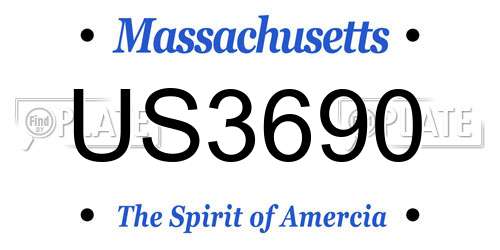 US3690 Massachusetts License Plate