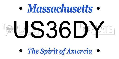 US36DY Massachusetts License Plate