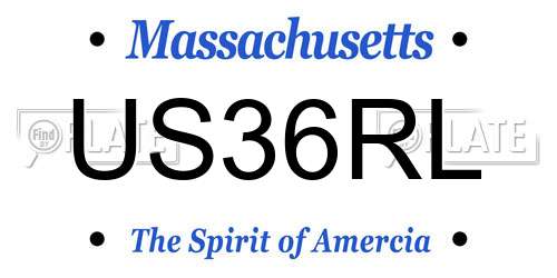 US36RL Massachusetts License Plate