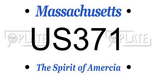 US371 Massachusetts License Plate