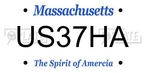 US37HA Massachusetts License Plate