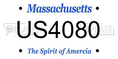 US4080 Massachusetts License Plate