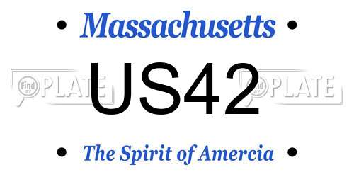 US42 Massachusetts License Plate