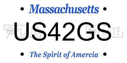 US42GS Massachusetts License Plate