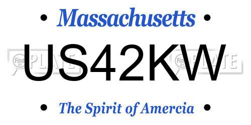 US42KW Massachusetts License Plate