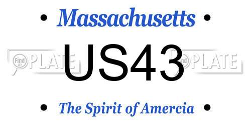 US43 Massachusetts License Plate