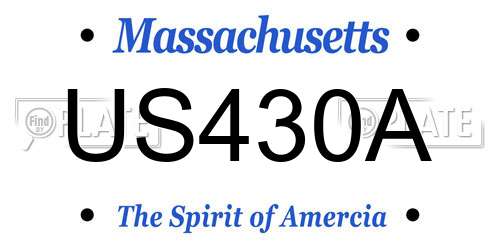 US430A Massachusetts License Plate