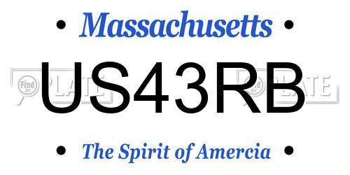 US43RB Massachusetts License Plate