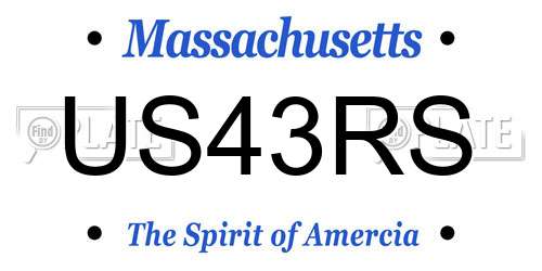 US43RS Massachusetts License Plate