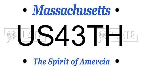US43TH Massachusetts License Plate