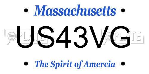US43VG Massachusetts License Plate