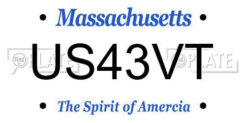 US43VT Massachusetts License Plate
