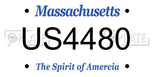 US4480 Massachusetts License Plate