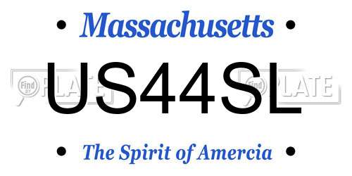 US44SL Massachusetts License Plate